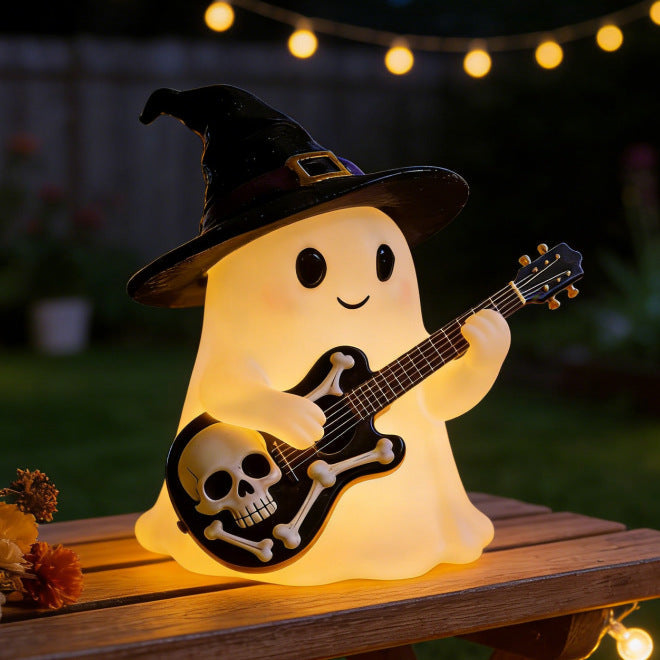 Halloween-i szellem gitár éjszakai lámpa és asztali dísz