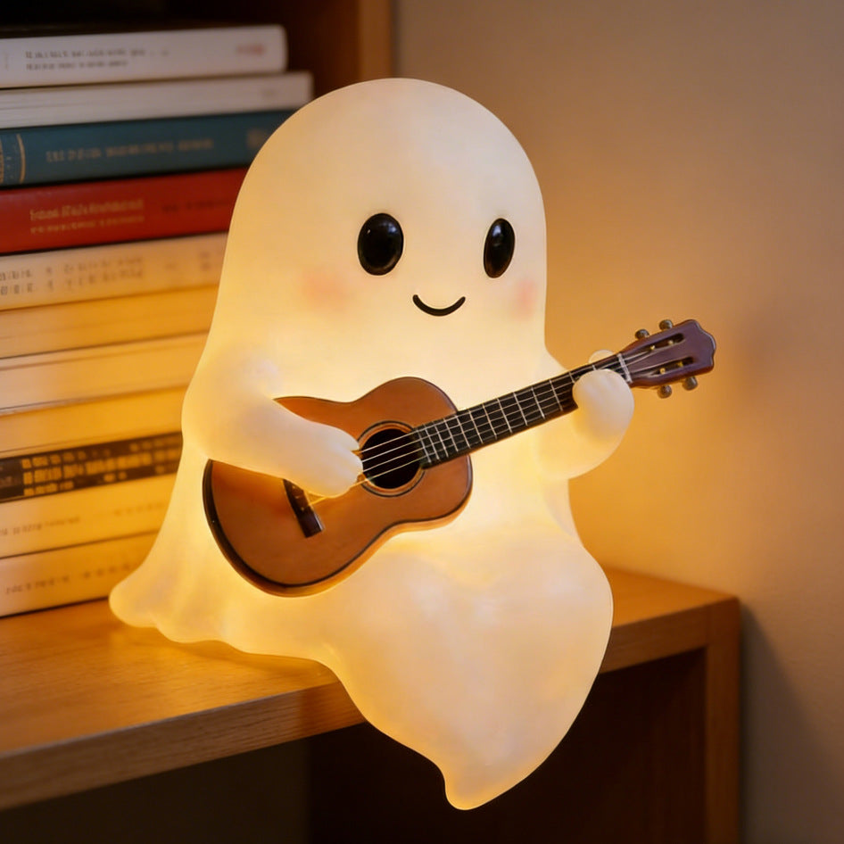 Halloween-i szellem gitár éjszakai lámpa és asztali dísz