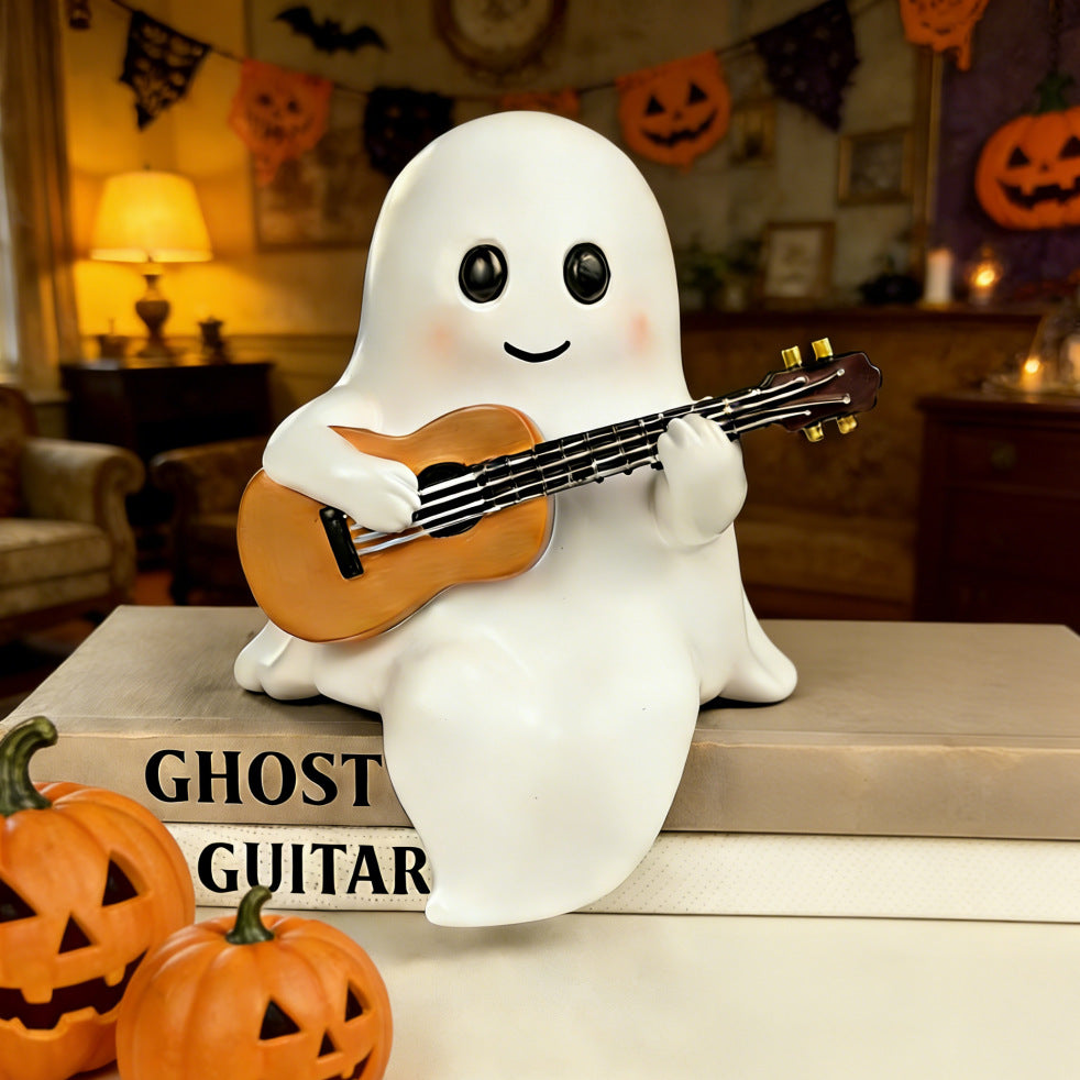 Halloween-i szellem gitár éjszakai lámpa és asztali dísz