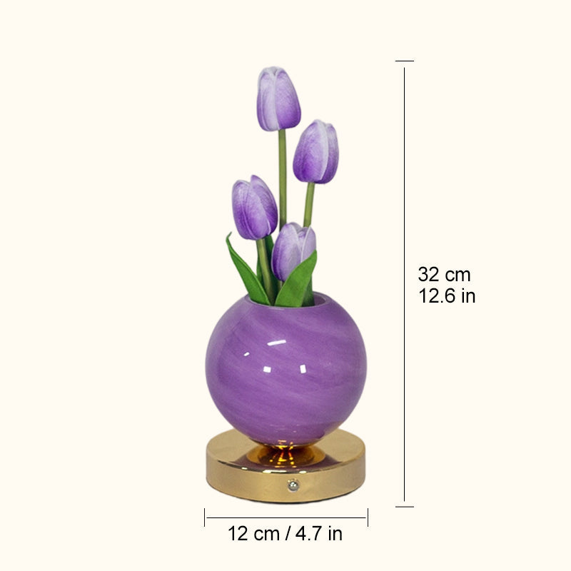 Álomszerű tulipános orchidea éjszakai lámpa – romantikus éjjeliszekrény-lámpa