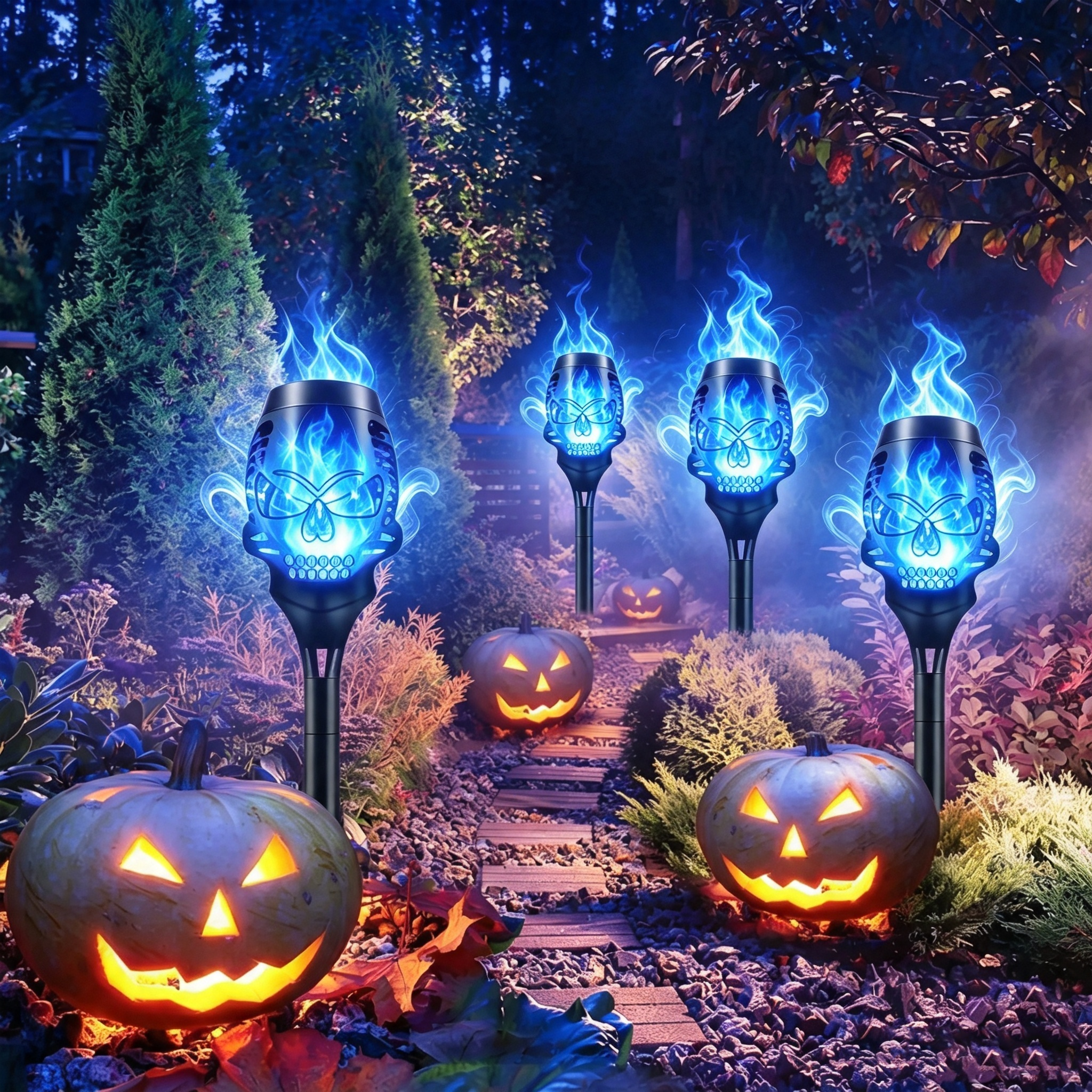 🔥Halloween-korai foglalási kedvezmény: 50% KEDVEZMÉNY🔥Halloween-napelemes koponya alakú lámpák💀