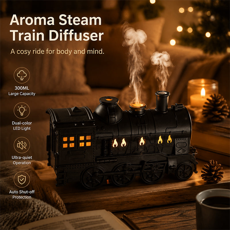 🚂 300 ml-es „Vintage Steam Train” aromaterápiás illatdiffúzor