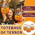 🎃 „Cuki vagy csíny” témájú, átlátszó halloweeni tök alakú édességes ajándékzsák 👻