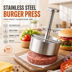 🍔 Rozsdamentes acél hamburger-nyomó | Könnyedén készíthetsz tökéletesen egyenletes hamburgerhús-korongokat