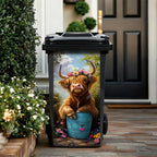 🐮 Highland Cow virágmintás szemetesmatricák