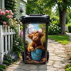🐮 Highland Cow virágmintás szemetesmatricák