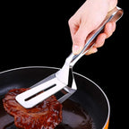 🔥 Többfunkciós rozsdamentes acél konyhai fogó – spatula és fogó egyben! 🍔✨