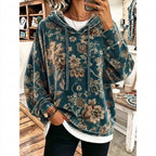 🧶Női paisley mintás húzózsinóros pulóver – 🌺Bohém stílus, kényelmes viselet