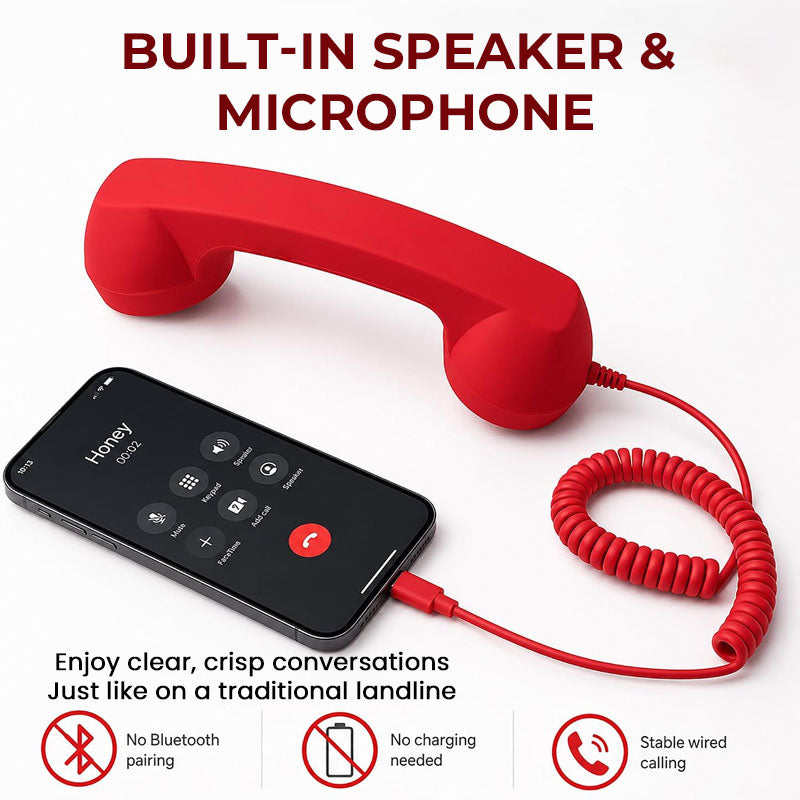Retro telefonkagyló Type-C-s telefonokhoz