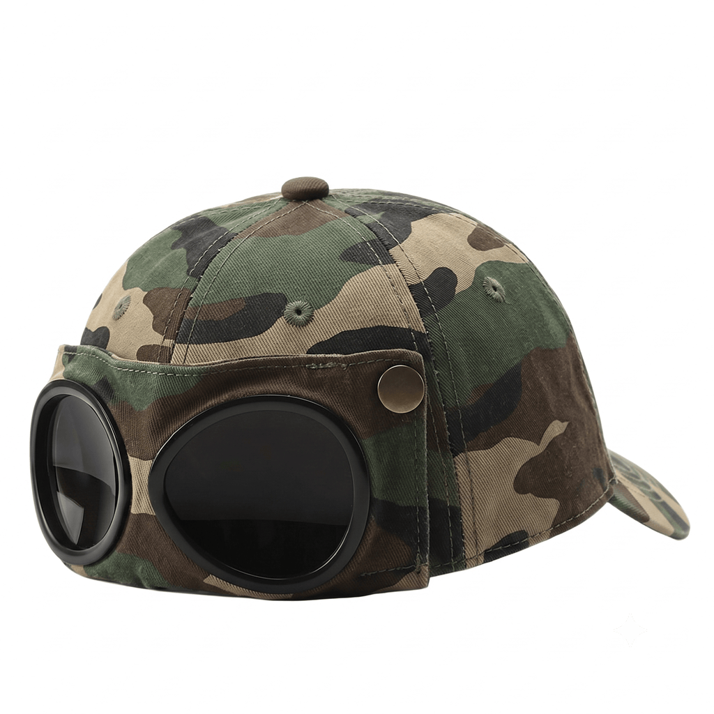 🤣 Aviator stílusú baseball sapka — egyedi napszemüveg-tartókkal és vintage fém díszítésekkel! 🧢✨