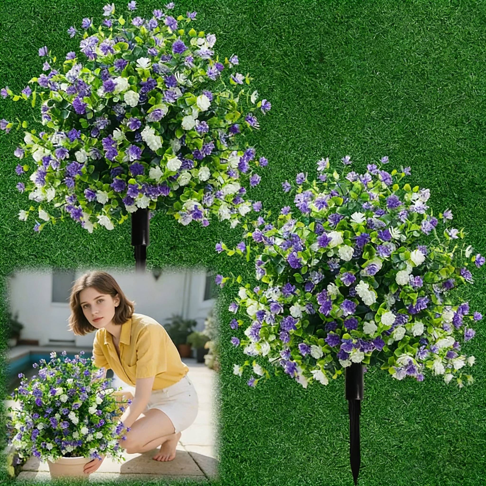 🌸Műfák cserépben, talajba szúrható rögzítőkarókkal