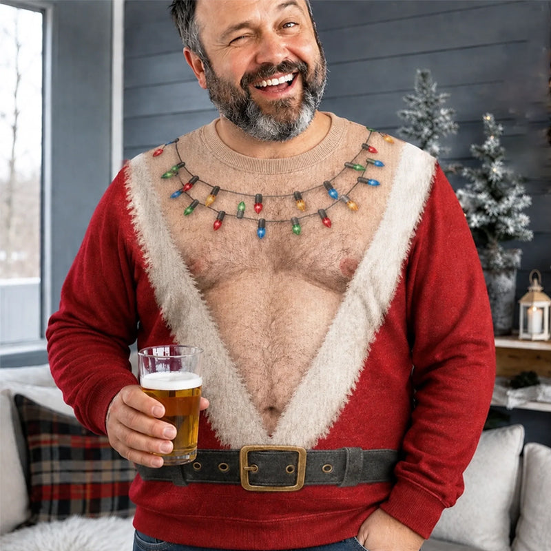 🎅 Vicces Mikulásos karácsonyi hosszú ujjú póló | Szokatlan ünnepi party felső