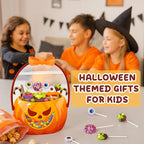 🎃 „Cuki vagy csíny” témájú, átlátszó halloweeni tök alakú édességes ajándékzsák 👻