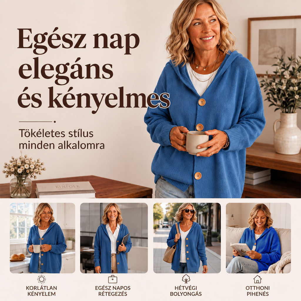 【S-5XL】❄️Kapucnis kötött kardigán