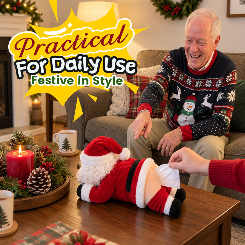 🎅 Vicces Mikulásos hátsó papírzsebkendő-tartó burkolat 🍑