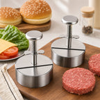 🍔 Rozsdamentes acél hamburger-nyomó | Könnyedén készíthetsz tökéletesen egyenletes hamburgerhús-korongokat