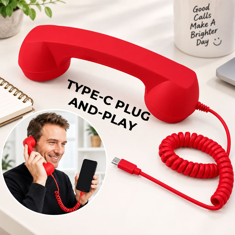 Retro telefonkagyló Type-C-s telefonokhoz