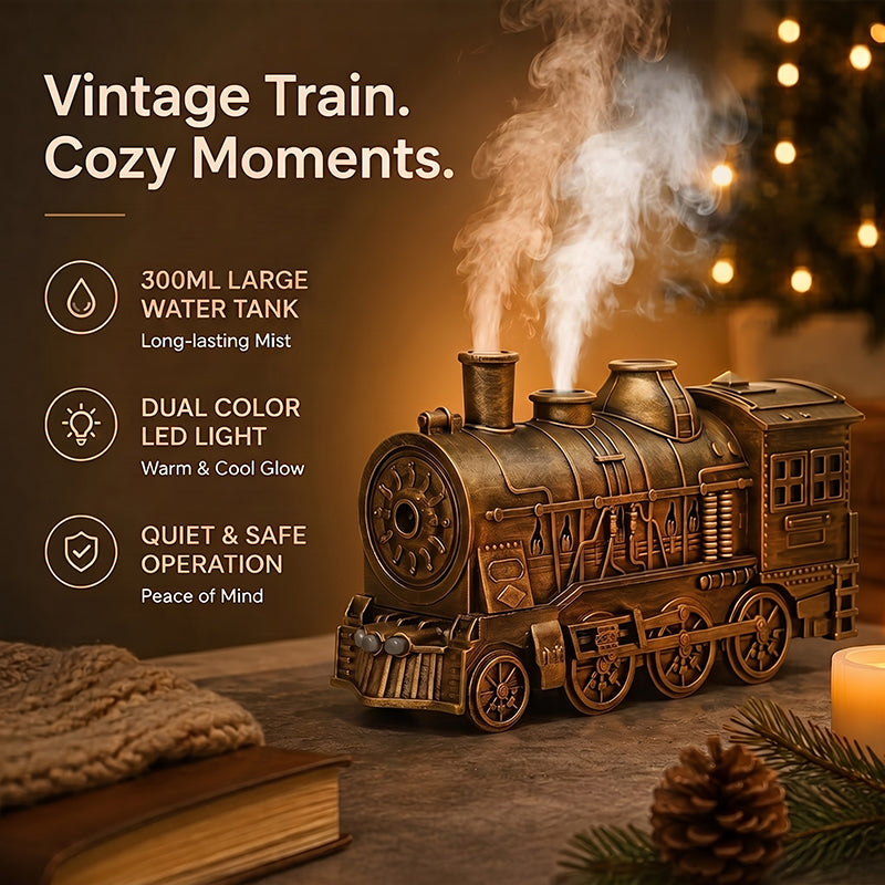 🚂 300 ml-es „Vintage Steam Train” aromaterápiás illatdiffúzor