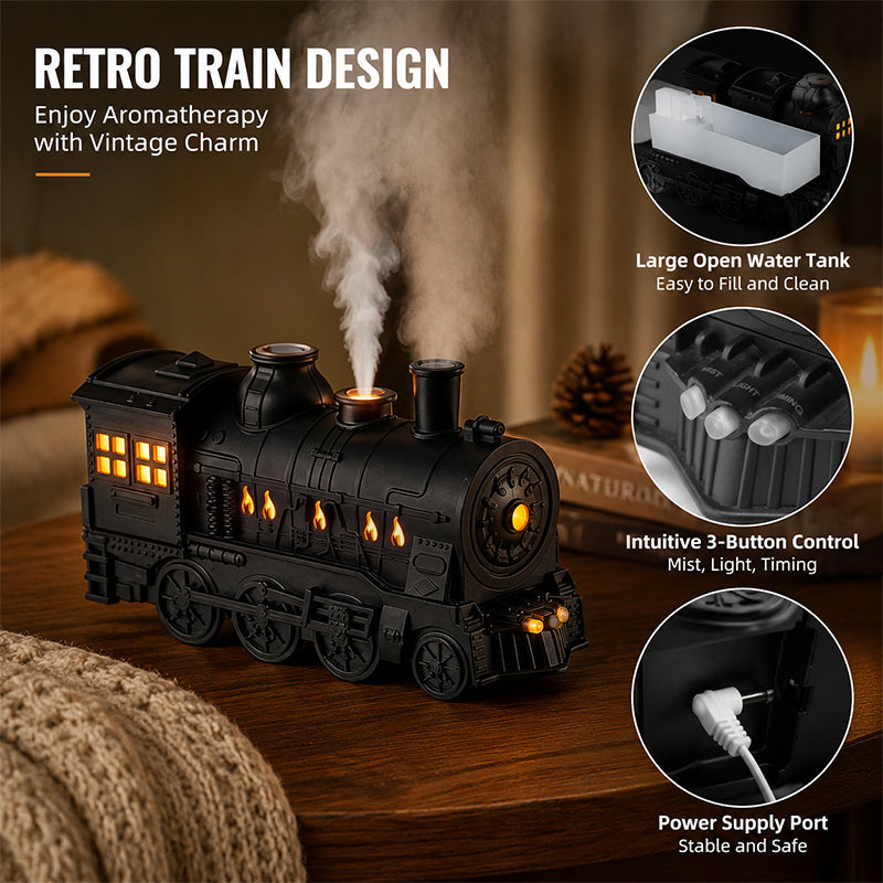 🚂 300 ml-es „Vintage Steam Train” aromaterápiás illatdiffúzor