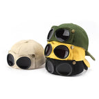🤣 Aviator stílusú baseball sapka — egyedi napszemüveg-tartókkal és vintage fém díszítésekkel! 🧢✨