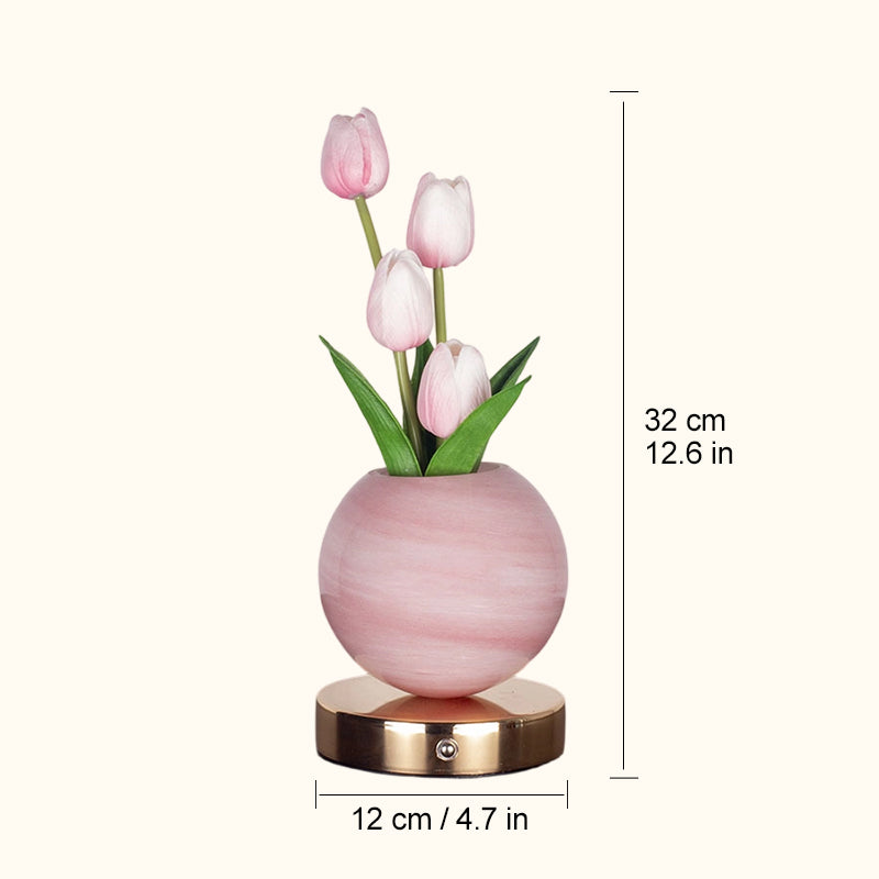 Álomszerű tulipános orchidea éjszakai lámpa – romantikus éjjeliszekrény-lámpa