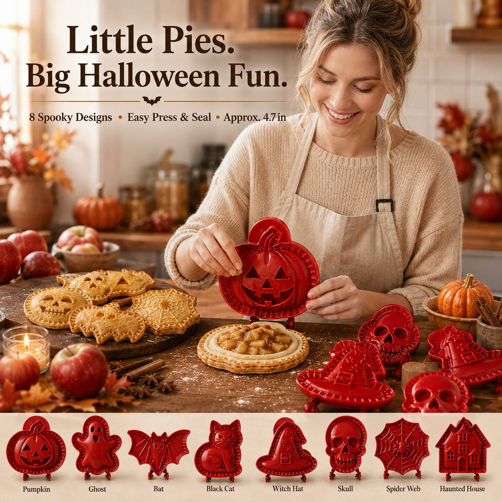 🎃 8 darabos halloweeni mini kézi piteformákból álló készlet