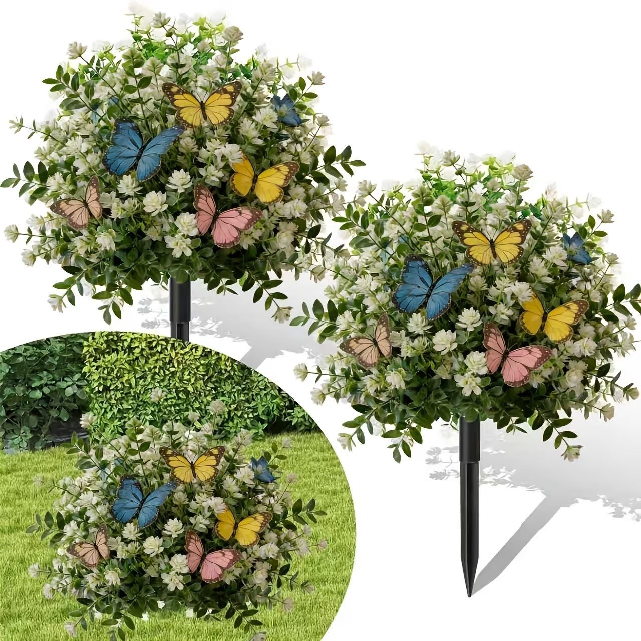 🌸Műfák cserépben, talajba szúrható rögzítőkarókkal
