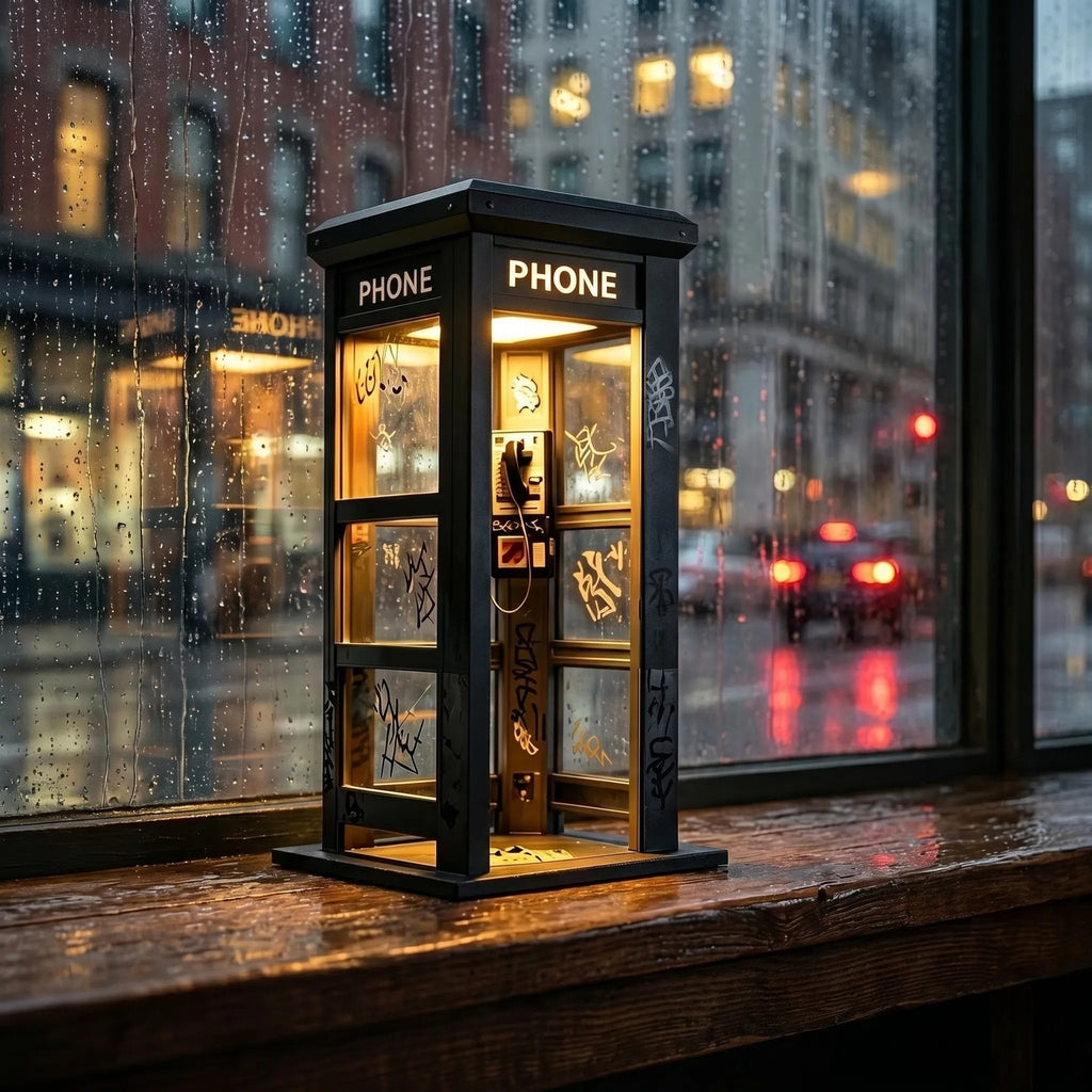 📞Most 50% kedvezménnyel✨Retro telefonfülke hangulatlámp