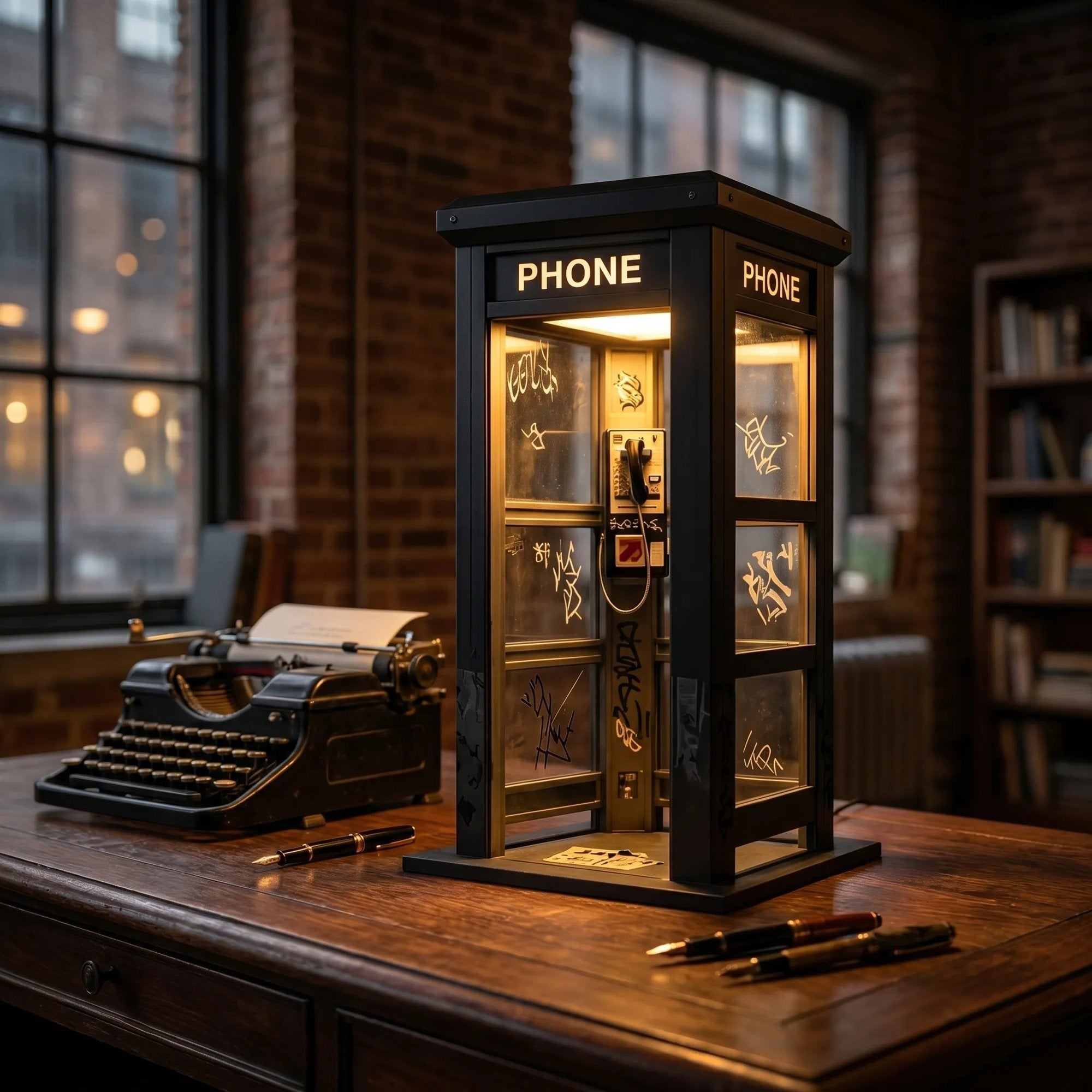 📞Most 50% kedvezménnyel✨Retro telefonfülke hangulatlámp