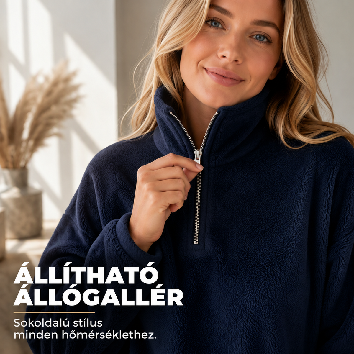 【S-3XL】🎀Rendkívül puha, polár anyagú, félig cipzáras pulóver