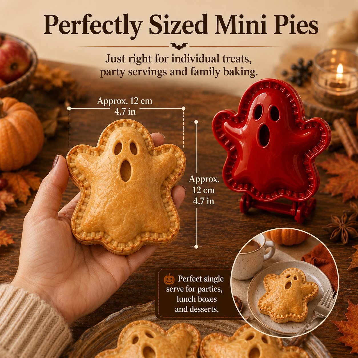 🎃 8 darabos halloweeni mini kézi piteformákból álló készlet