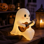 Halloween-i szellem gitár éjszakai lámpa és asztali dísz