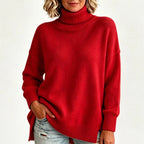 【S–3XL】🔥Oversize pulóver kötött gallérral