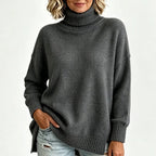 【S–3XL】🔥Oversize pulóver kötött gallérral