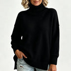 【S–3XL】🔥Oversize pulóver kötött gallérral