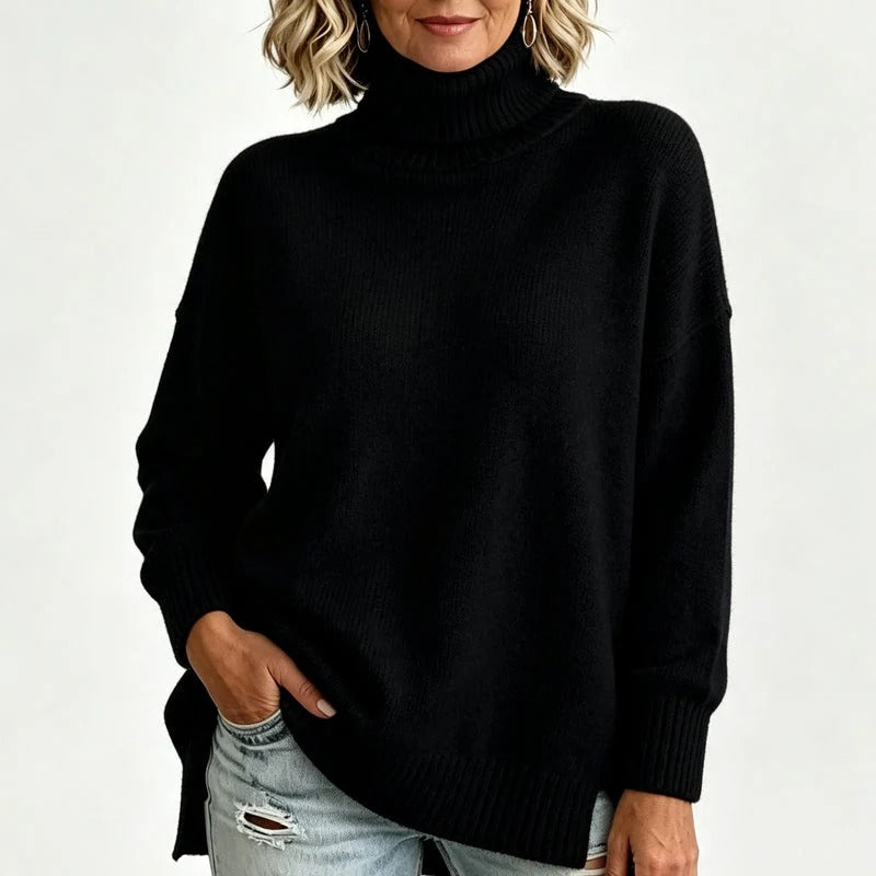 【S–3XL】🔥Oversize pulóver kötött gallérral