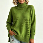 【S–3XL】🔥Oversize pulóver kötött gallérral