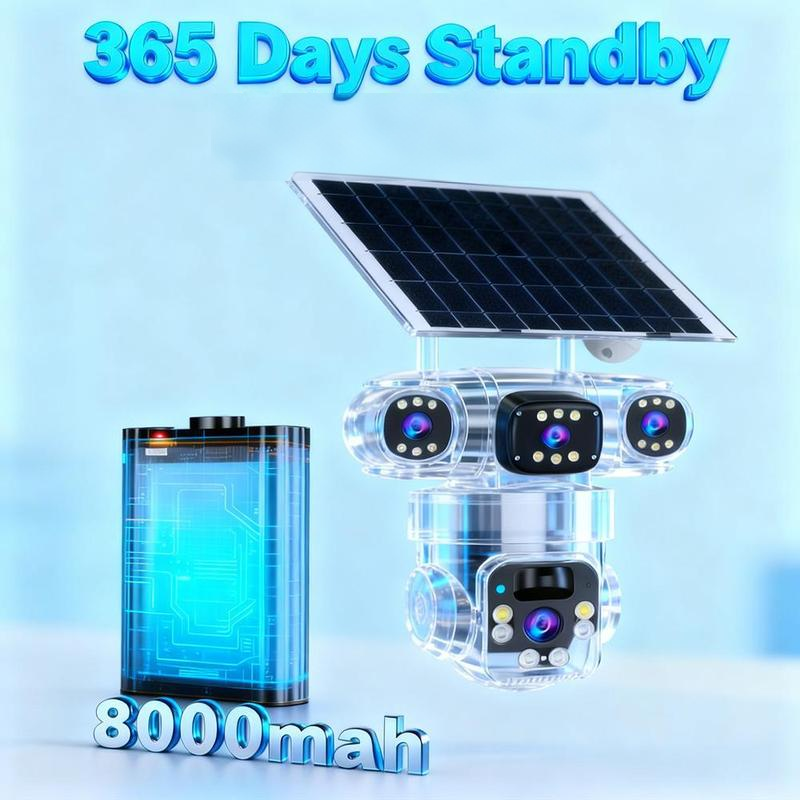 ⏳Időkorlátozott akció⏰ 6K 9 MP-es kültéri Wi-Fi biztonsági kamera | 10-szeres zoom, 3 objektív, 360°-os PTZ | IP66 vízálló, színes éjjellátás, kétirányú hangátvitel, mozgáskövetés