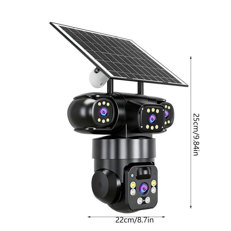 ⏳Időkorlátozott akció⏰ 6K 9 MP-es kültéri Wi-Fi biztonsági kamera | 10-szeres zoom, 3 objektív, 360°-os PTZ | IP66 vízálló, színes éjjellátás, kétirányú hangátvitel, mozgáskövetés