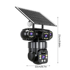 ⏳Időkorlátozott akció⏰ 6K 9 MP-es kültéri Wi-Fi biztonsági kamera | 10-szeres zoom, 3 objektív, 360°-os PTZ | IP66 vízálló, színes éjjellátás, kétirányú hangátvitel, mozgáskövetés