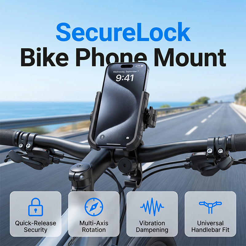 🎉 2026-os akció — Több mint 42 000 eladott darab! 🚴‍♂️ Gyorskioldós kerékpáros telefon tartó – SecureLock és ütésálló párnázás 📱