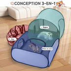🐱🏠Többfunkciós, kerítéssel ellátott macskaház – szellőző, mosható és összecsukható 🐾✨
