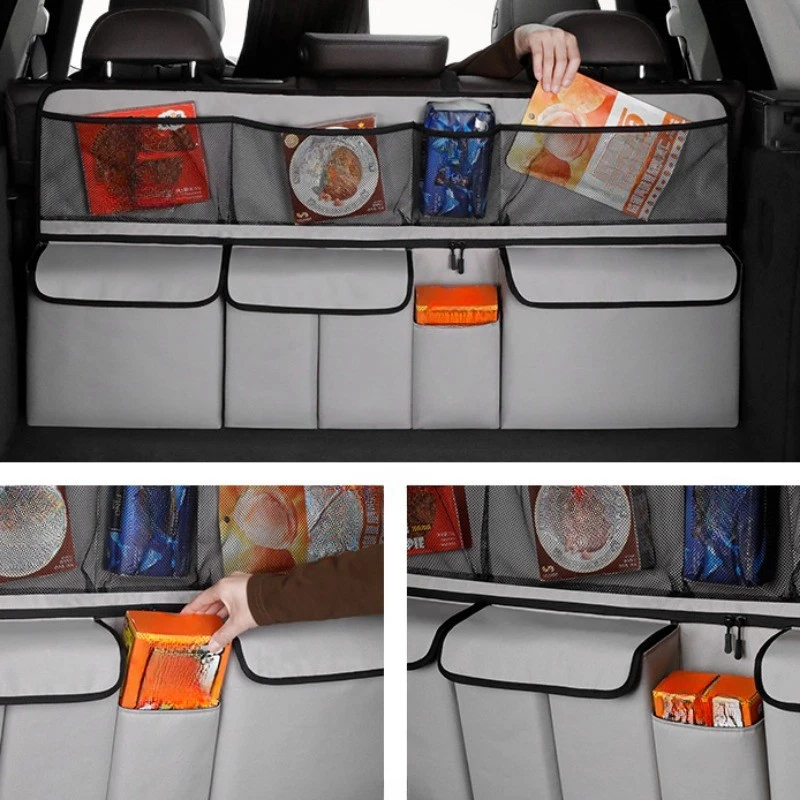 🚗 IDŐKORLÁTOS 50%-OS KEDVEZMÉNY! 📦 Autócsomagtartó-tárolótáska, akasztható szervező – tágas, strapabíró, egyszerűen felszerelhető 🧺
