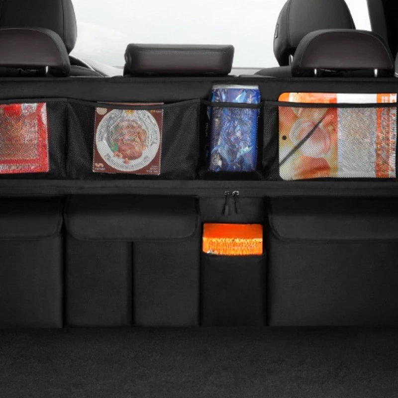 🚗 IDŐKORLÁTOS 50%-OS KEDVEZMÉNY! 📦 Autócsomagtartó-tárolótáska, akasztható szervező – tágas, strapabíró, egyszerűen felszerelhető 🧺