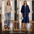 【S-3XL】💖✨Női Elegáns Kötött Midi Ruha