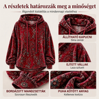 🧶Női paisley mintás húzózsinóros pulóver – 🌺Bohém stílus, kényelmes viselet
