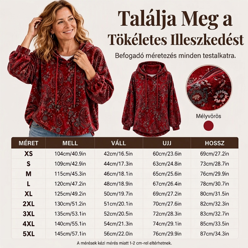 🧶Női paisley mintás húzózsinóros pulóver – 🌺Bohém stílus, kényelmes viselet