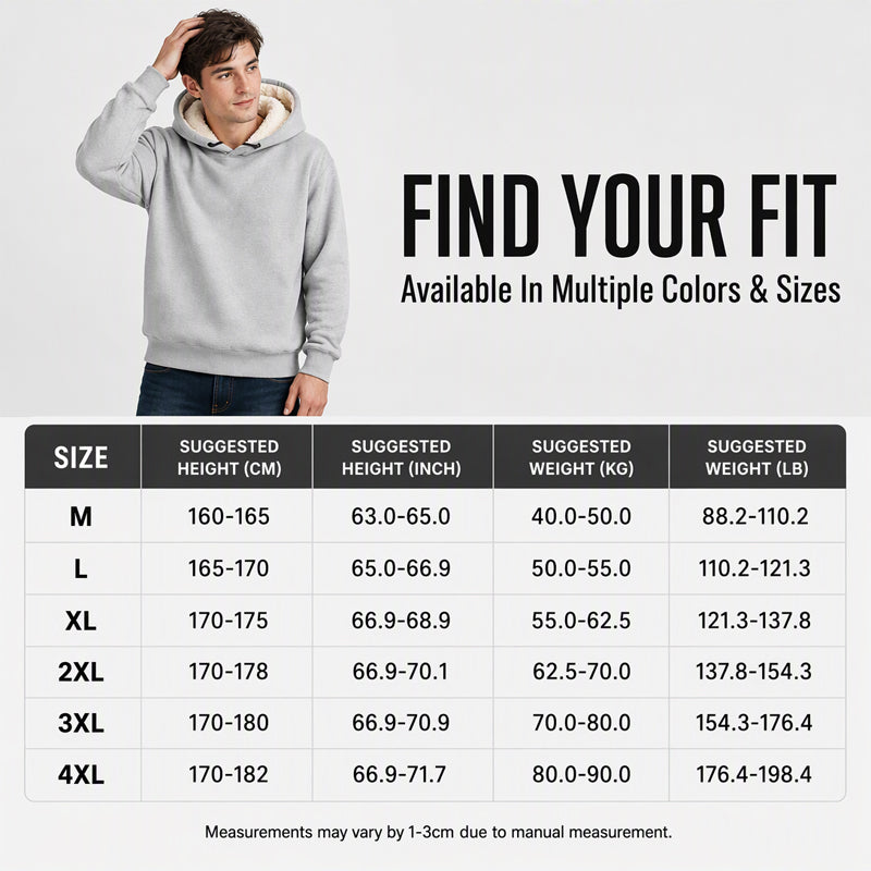 【M-5XL】🔥Férfi vastagított, sherpa béléssel ellátott kapucnis pulóver
